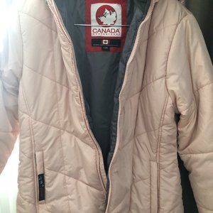 Canada Weather Gear Chevron Hooded Bomber Jacket - Blush